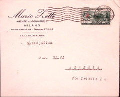 1955-TUORING CLUB Lire 25 (743) Isolato Su Busta - 1946-60: Marcophilie