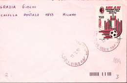 1992-MILAN CAMPIONE ITALIA Lire 750 (2014) Isolato Su Busta - 1991-00: Storia Postale