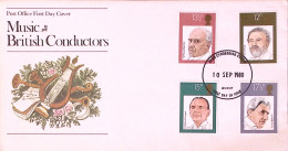 1980-GRAN BRETAGNA GREAT BRITAIN Direttori D'orchestra Serie Cpl. (951/4) Fdc - Storia Postale