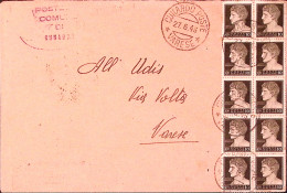 1946-Imperiale Senza Fasci E Senza Filigrana Due Blocchi (uno Al Verso) Di Dieci - Storia Postale