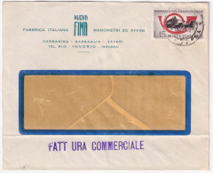 1961-Giornata Fr.llo L.15 (898) Isolato Su Fattura Commerciale - 1961-70: Marcophilia