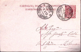 1912-INCINO/ERBA-INCINO (3.3) Su Cartolina Postale Risposta Pagata (domanda) Leo - Entero Postal
