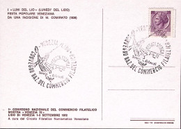 1972-Venezia CONV. COMMERCIO FILATELICO (3.9)annullo Speciale Cartolina - 1971-80: Storia Postale