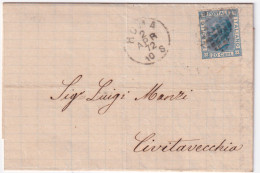 1872-ROMA C1+griglia (2.4) Su Lettera Completo Testo Affr. C.20 (T26) - Marcophilia