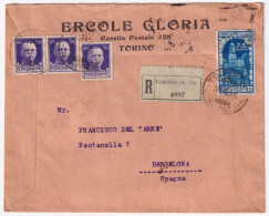 1933-Decennale Di Fiume Lire 1,25 E Imperiale Tre C.50 (251+353) Su Raccomandata - Marcophilia