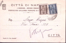1943-Segnatasse C.5 E 10 (34/5) Su Cart. Napoli (1.2) Per Citta' Tassa Carico De - Storia Postale