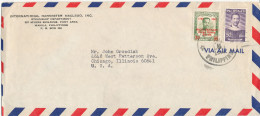 Philippines Air Mail Cover Sent To USA 8-4-1966 Overprinted Stamp - Philippinen