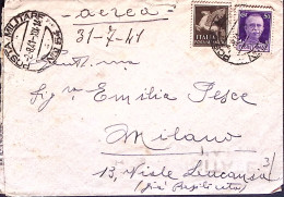 1941-Posta Militare/Nro 54 C.2 (2.8) Su Busta Via Aerea - Marcophilia