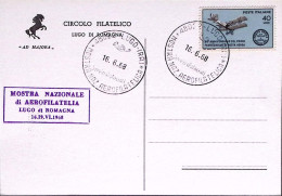 1968-LUGO MOSTRA NAZ. AEROFILATELIA Annullo Speciale (16.6) Su Cartolina Ufficia - 1961-70: Marcofilie