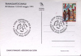 1991-TRAVAGLIATO CAVALLI, Annullo Speciale (5.5) Su Cartolina Ufficiale - 1991-00: Storia Postale