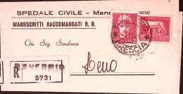 1945-Imperiale Senza Fasci Lire 2 E 5 (534+541) Su Piego Racc. Manerbio (13.11) - Marcofilía