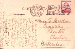 1913-Belgio Esposizione Gand/Brussel (4.7) Ann. Meccanico Su Cartolina Affrancat - Andere & Zonder Classificatie