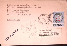 1966-XX ANNIV. REPUBBLICA Lire 90 Isolato Su Stampe Via Aerea Per Gli USA - 1961-70: Marcofilia