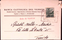 1946-Democratica Lire 1 (550) Come Recapito Autorizzato Isolato Su Busta Treviso - 1946-60: Storia Postale