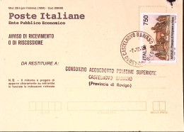 1995-NATALE L.750 Isolato Su Avviso Ricevimento - 1991-00: Marcophilia