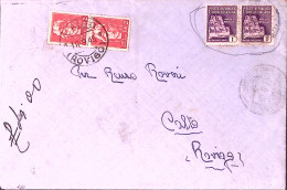 1945-Imperiale Senza Fasci Coppia Lire 2 Come Segnatasse Apposta A Calto (16.9)  - Storia Postale