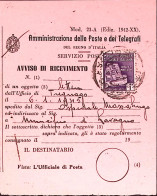 1945-Monumenti Lire 1 (509) Isolato Su Avviso Ricevimento Tregnago (6.1) - Marcofilía