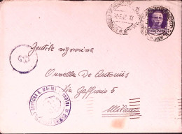 1942-UFFICIO CENSURA R. MARINA/VALONA Tondo Viola Su Busta Da UCPM 403 (31.5) Ma - Saseno