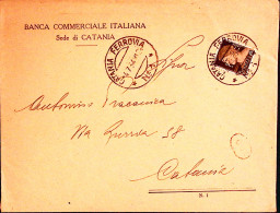 1934-PERFORATI Imperiale C.10 Perfin B.C.I. (Banca Commerciale Italiana) Su Bust - Poststempel