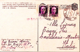 1943-Cartolina Franchigia Stampata In Grecia (Cerruto/Colla 4/14) Viaggiata Via  - Marcophilie