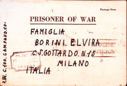 1943-POW CAMP 100 Biglietto Franchigia Prigioniero Di Guerra Italiano In Africa  - Poststempel