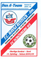 Fußball-Programm PRG Hansa Rostock Amateure / II - FC Schönberg 95 14.11. 2004 TSG NOFV Oberliga Mecklenburg-Vorpommern - Programas