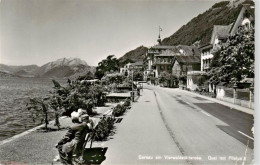 13921407 Gersau_Vierwaldstaettersee_SZ Quai Mit Blick Gegen Pilatus - Otros & Sin Clasificación