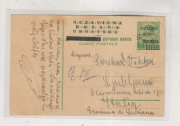 CROATIA WW II 1941 Postal Stationery To LJUBLJANA SLOVENIA ITALY - Croatie