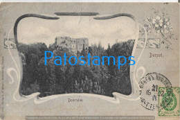 227640 RUSSIA DORPAT CATHEDRAL RUINS BREAK CIRCULATED TO ARGENTINA POSTAL POSTCARD - Russia