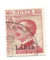 (COLONIE E POSSEDIMENTI) 1917-1918, LIBIA, SOPRASTAMPATI, 60c - 1 Francobollo (CAT. SASSONE N.19) - Libyen