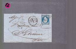 10  Lettres  Timbre N° 14 Napoléon III  Bleu     20 C   Sur Lettre Destination St Etienne - 1849-1876: Periodo Clásico