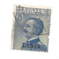 (COLONIE E POSSEDIMENTI) 1912-1915, LIBIA, SOPRASTAMPATI, 25c - 1 Francobollo (CAT. SASSONE N.7) - Libyen