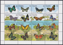 F-EX49043 GUYANA MNH 1990 BUTTERFLIES PAPILLONS MARIPOSAS INSECTS.  - Schmetterlinge