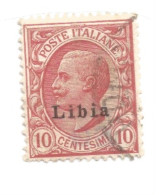 (COLONIE E POSSEDIMENTI) 1912-1915, LIBIA, SOPRASTAMPATI, 10c - 1 Francobollo (CAT. SASSONE N.4) - Libië