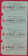 Lot De 4 étiquettes Colis Halles Centrales De Paris Pavillon 8 Primeur RAMONDOU Et FOUCARD - Alimentos