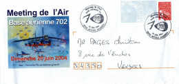 *Enveloppe Souvenir - Meeting De L'Air - Base Aérienne 702 à AVORD (18) - Aushilfsstempel