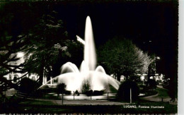 13919941 Lugano_Lago_di_Lugano_TI Piazza Manzoni Con La Fontana Illuminate - Other & Unclassified