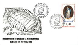 *Enveloppe Souvenir - Inauguration Stade De La Méditerranée De BEZIERS (34) - Bolli Provvisori