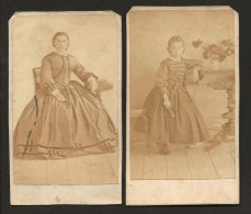 Ensemble De 2 Photos Enfants - Carte De Visite Photographie Non Identifies - FRANCE Lot 2 CDV Set Serie 1860 - Alte (vor 1900)