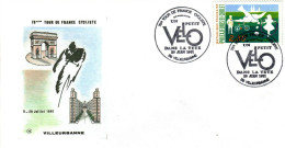 *Enveloppe Souvenir - 78èTour De France Cycliste - VILLEURBANNE (69) - Temporary Postmarks