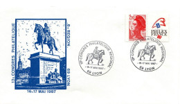 *Enveloppe Souvenir - 13è Congrès Philatélique Régional - 8ème Région - LYON (69) - Temporary Postmarks