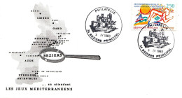 *Enveloppe Souvenir - Les Jeux Méditerranéens De BEZIERS (34) - Temporary Postmarks