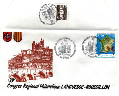 *2 Enveloppes Souvenir - 39è Congrès Régional Languedoc. BEZIERS (34) - Tijdelijke Stempels