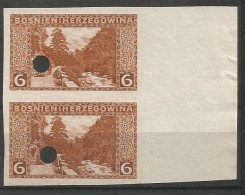 Bosnia Bosnien K.u.K. Austria Hungary Probe Mi.33PU VIII Imperforated Proof In Pair MNG / (*) 1906 - Bosnie-Herzegovine