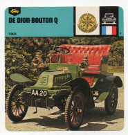 FICHE AUTOMOBILE - DE DION-BOUTON Q - Auto's