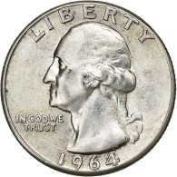 États-Unis, Quarter, Washington Quarter, 1964, U.S. Mint, Argent, SUP+, KM:164 - 1932-1998: Washington