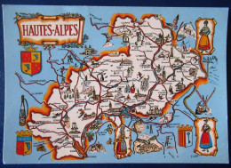 CPM CARTE POSTALE  CARTE GÉOGRAPHIQUE TOURISTIQUE LES HAUTES ALPES - Maps