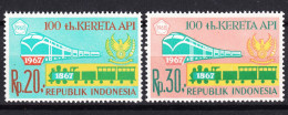 Indonesia 1968 Railway Trains Mi#605-606 Mint Never Hinged - Indonesië