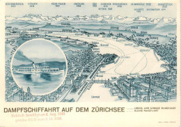 13916261 Zuerichsee_ZH Limmatpanoramakarte Dampfschiffahrt Auf Dem Zuerichsee - Autres & Non Classés