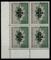 SAAR OPD 1958 Nr 437 Postfrisch VIERERBLOCK ECKE-ULI X976C4A - Unused Stamps